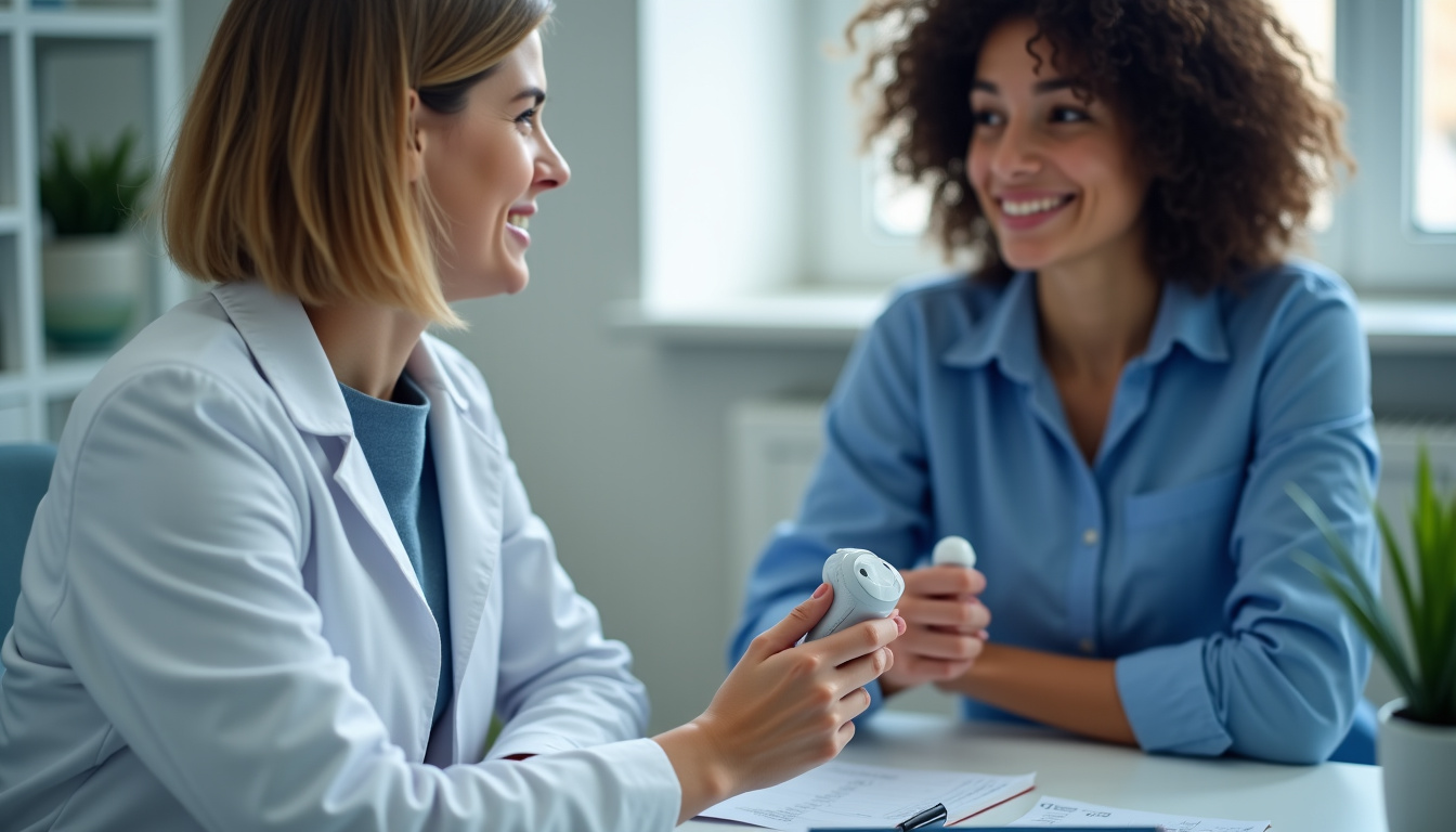 Consultation avec un kinésithérapeute respiratoire utilisant un stéthoscope pour l