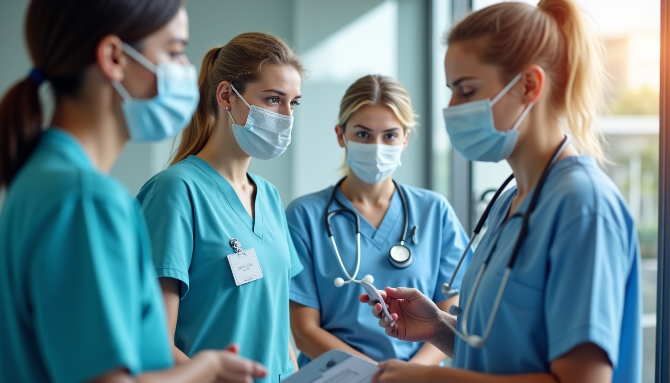 Équipe de kinésithérapeutes de Kine Respi Assistance en consultation, souriants et professionnels