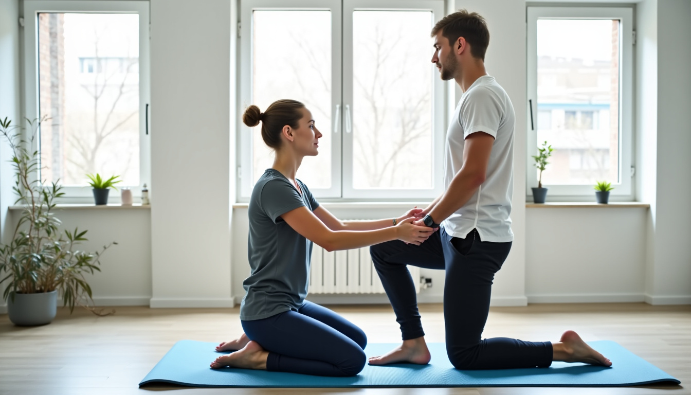 Kinésithérapeute en train d