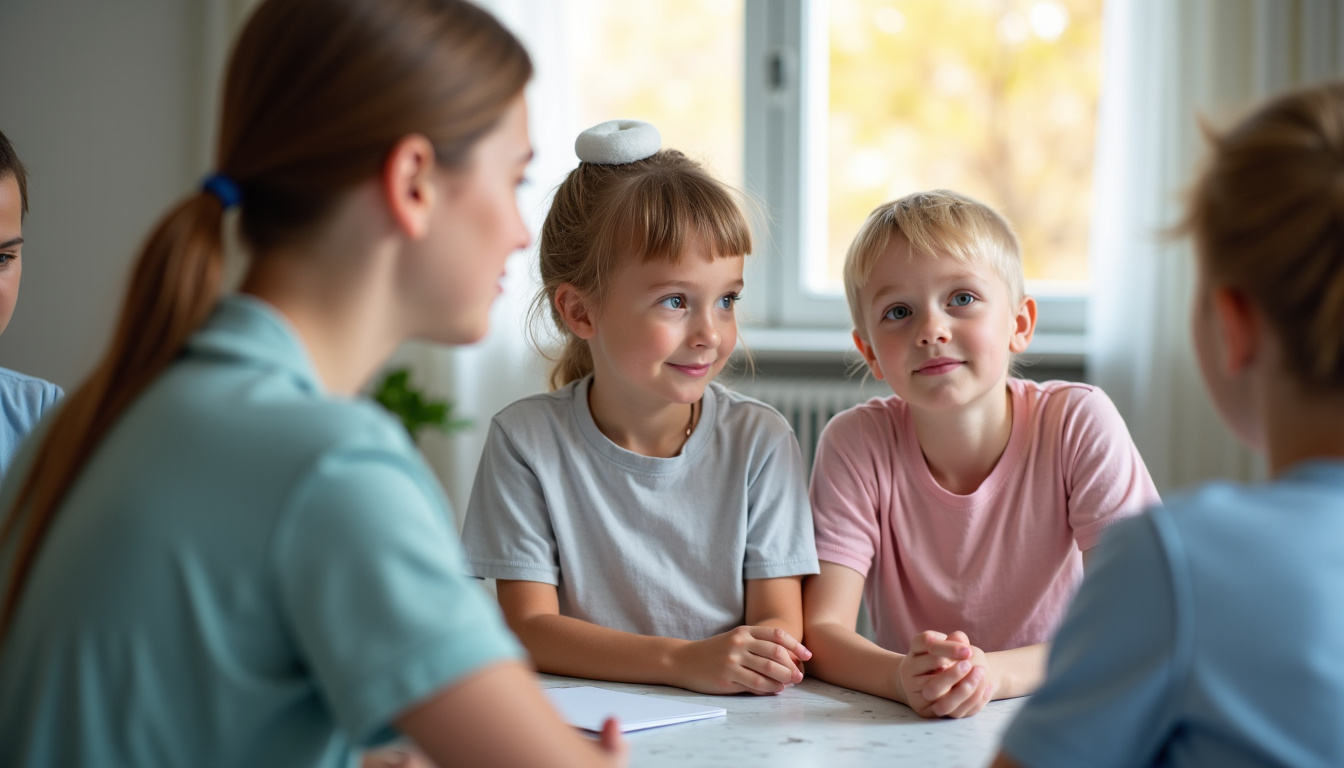 Séance de formation pour parents avec un kinésithérapeute respiratoire pédiatrique, illustrant l
