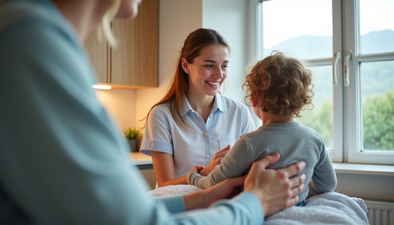 Séance de kinésithérapie respiratoire pour un enfant à Caluire-et-Cuire