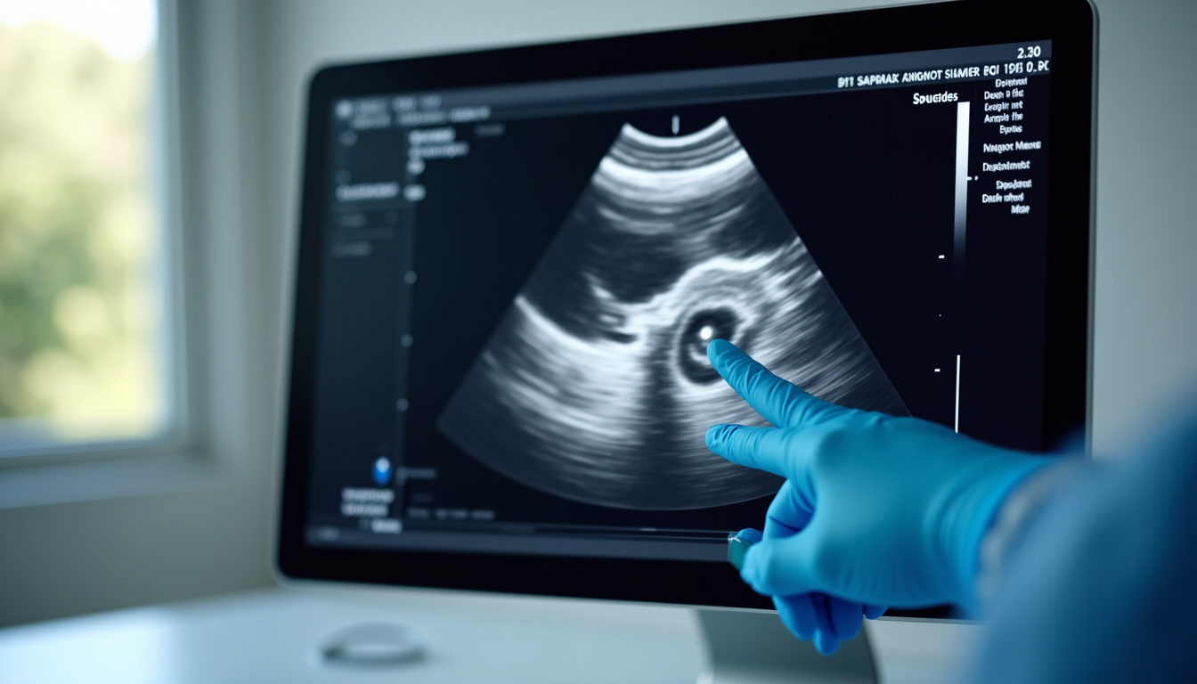 Échographie montrant un dépôt de calcium dans le tendon du supra-épineux de l’épaule