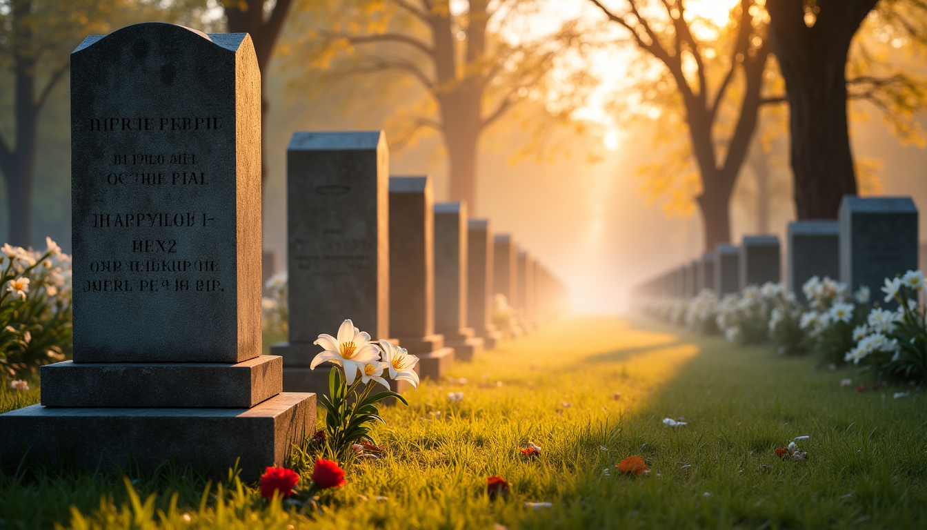 Cimetière avec des stèles où reposent des chanteurs français célèbres