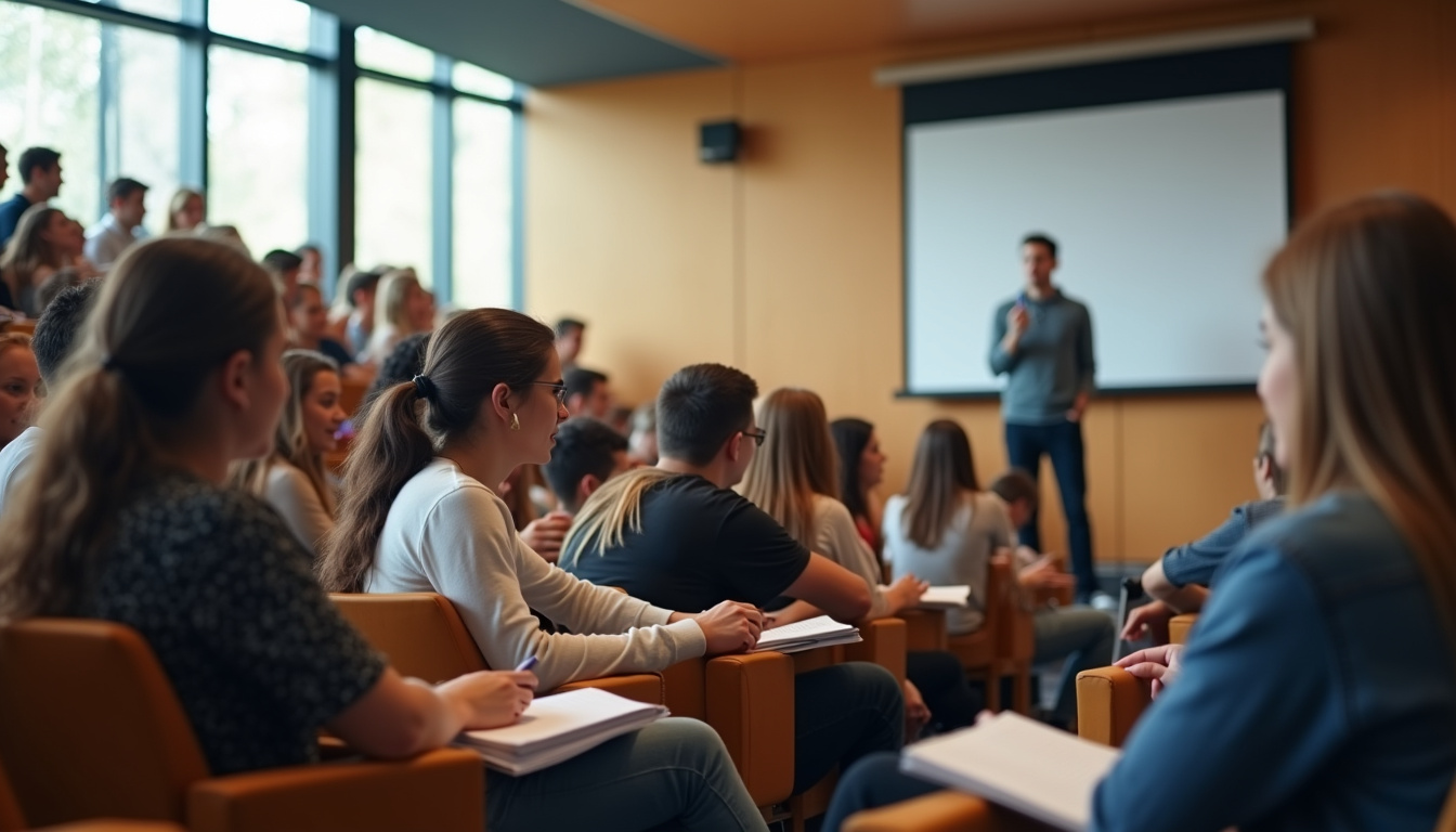 Groupes d’étudiants en cours à l’université, en première année de licence ou PASS