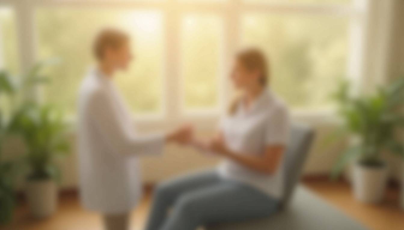 Kinésithérapeute en consultation d