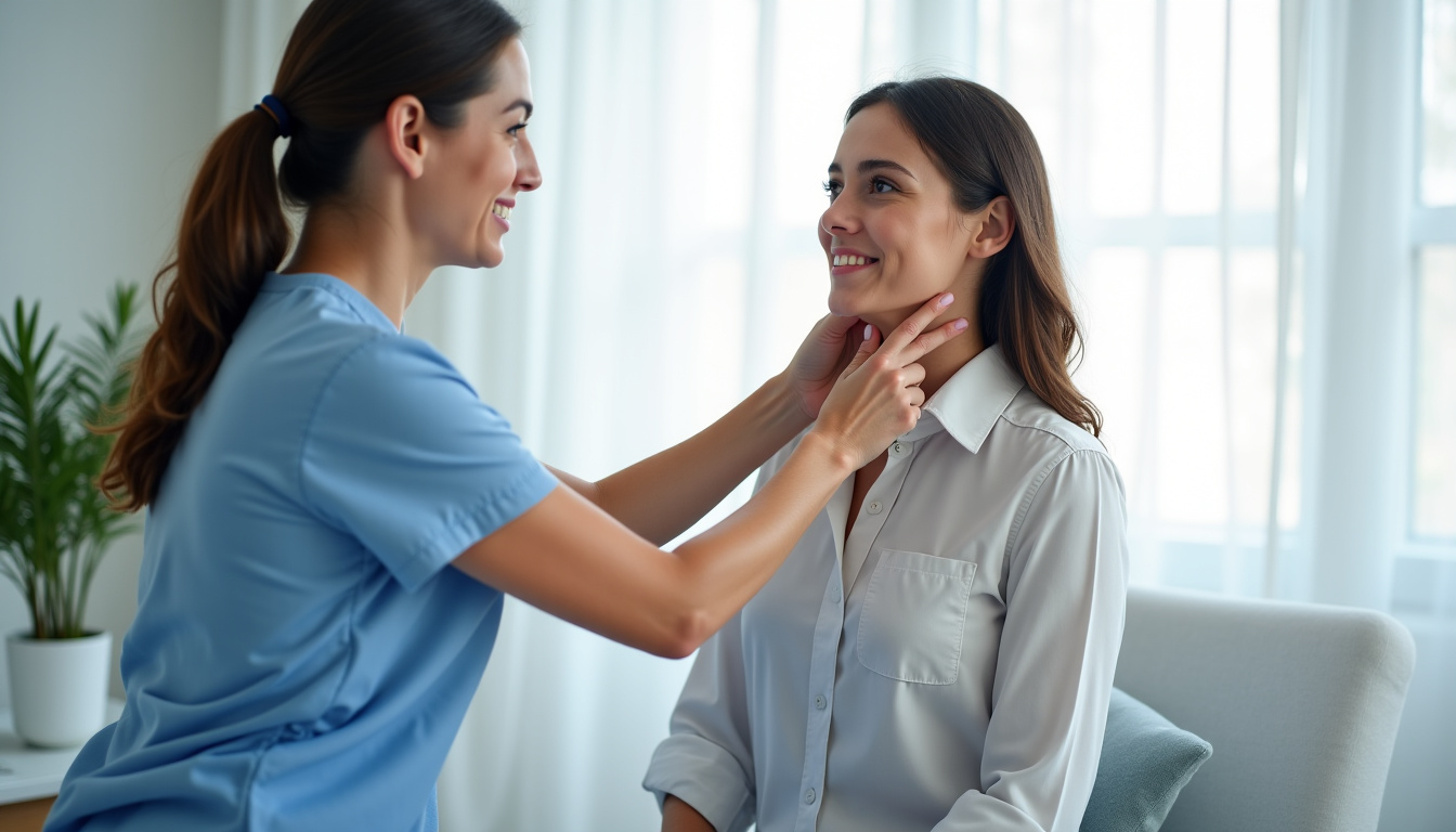 Kinésithérapeute évaluant la mobilité cervicale d