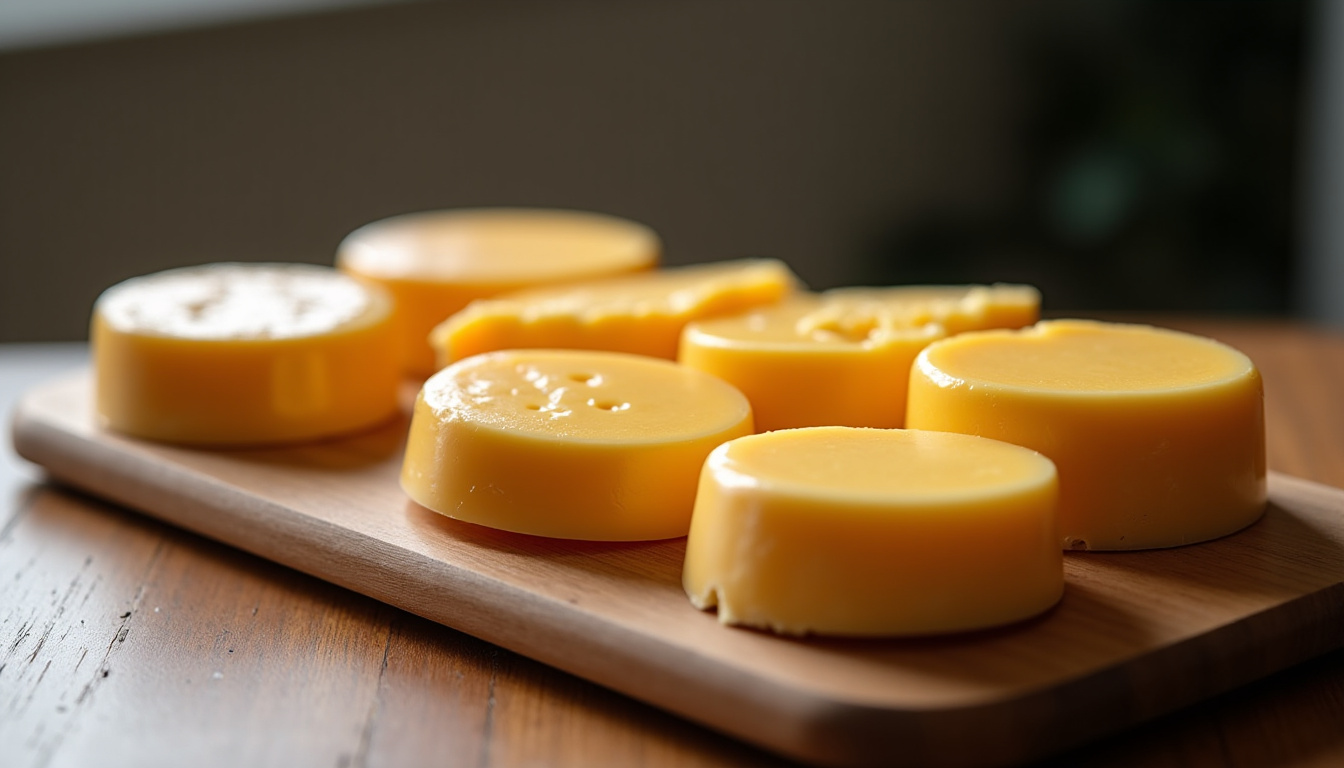 Produits fromagers à raclette rappelés en raison de listeria sur une table en bois