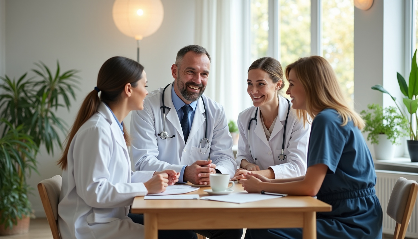 Équipe médicale pluridisciplinaire dans un centre spécialisé obésité