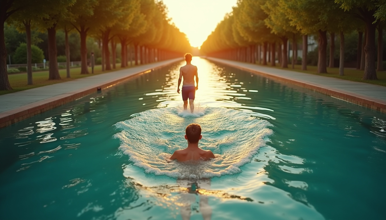 Illustration d'une personne en marche rapide et une autre en natation légère pour illustrer le concept de repos actif après une séance sportive