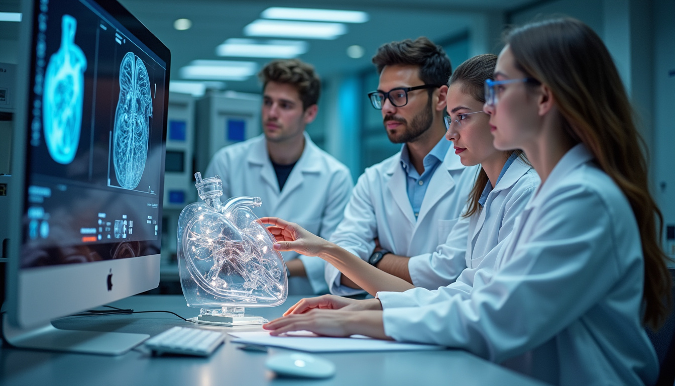 Étudiants en génie médical en cours pratique dans un laboratoire d’imagerie et de biomécanique