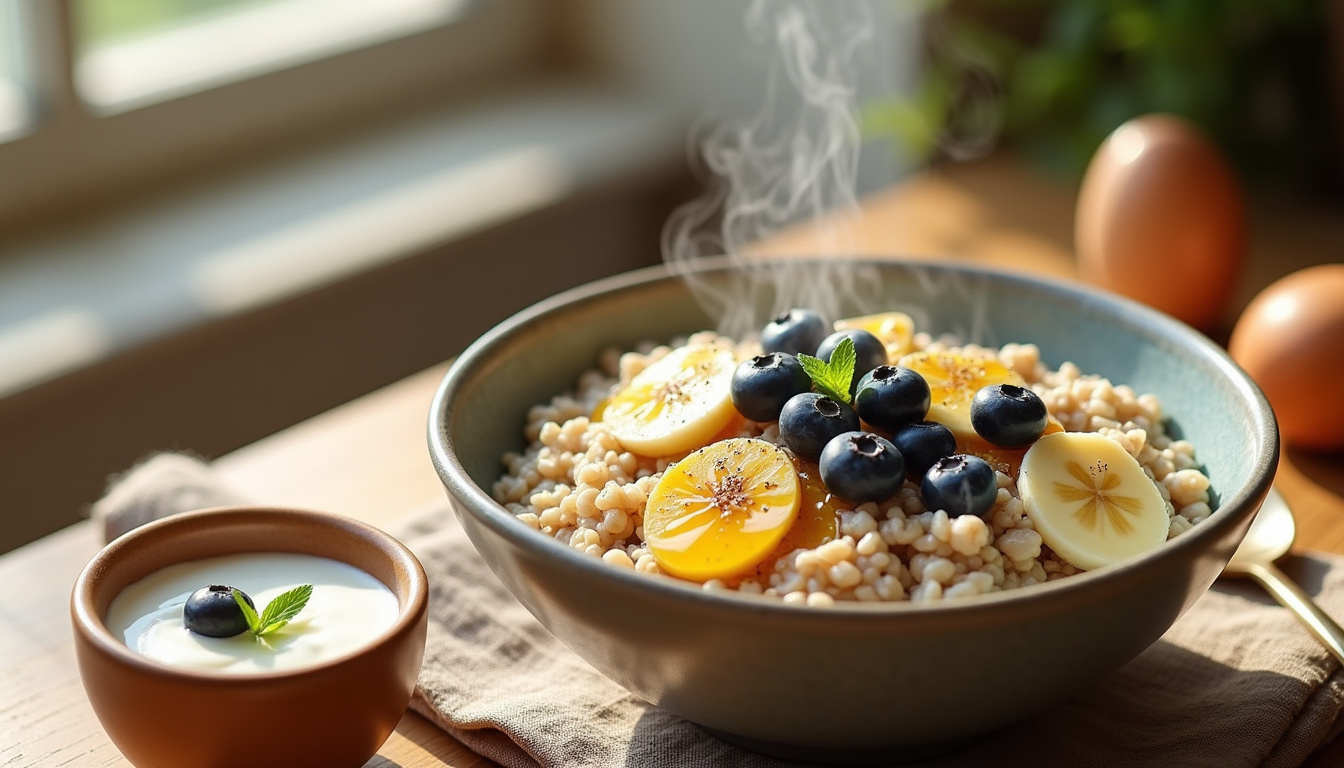 Repas équilibré du matin dans le cadre de la chrononutrition