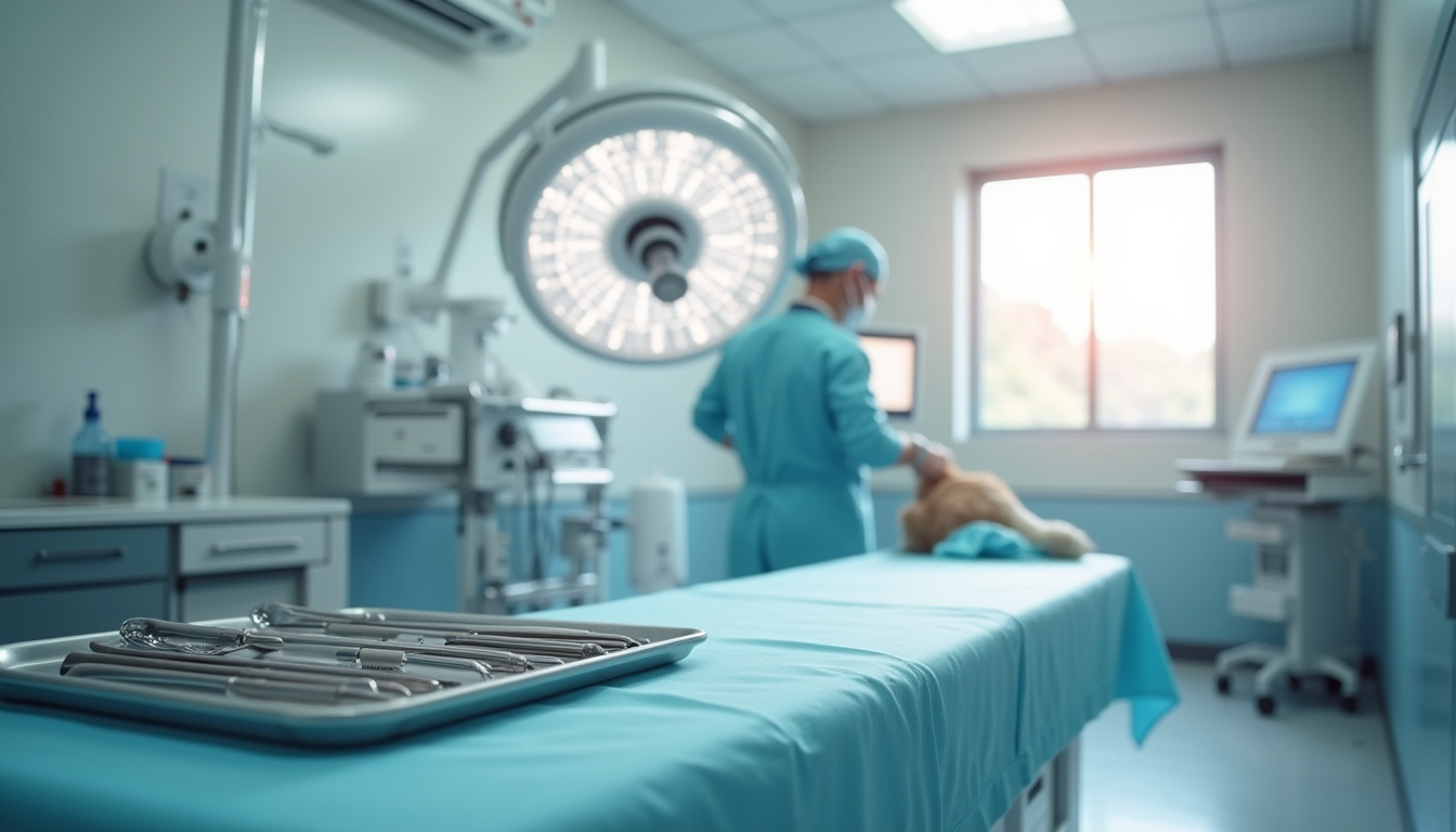 Salle de chirurgie moderne équipée dans le dispensaire SPA de Lyon
