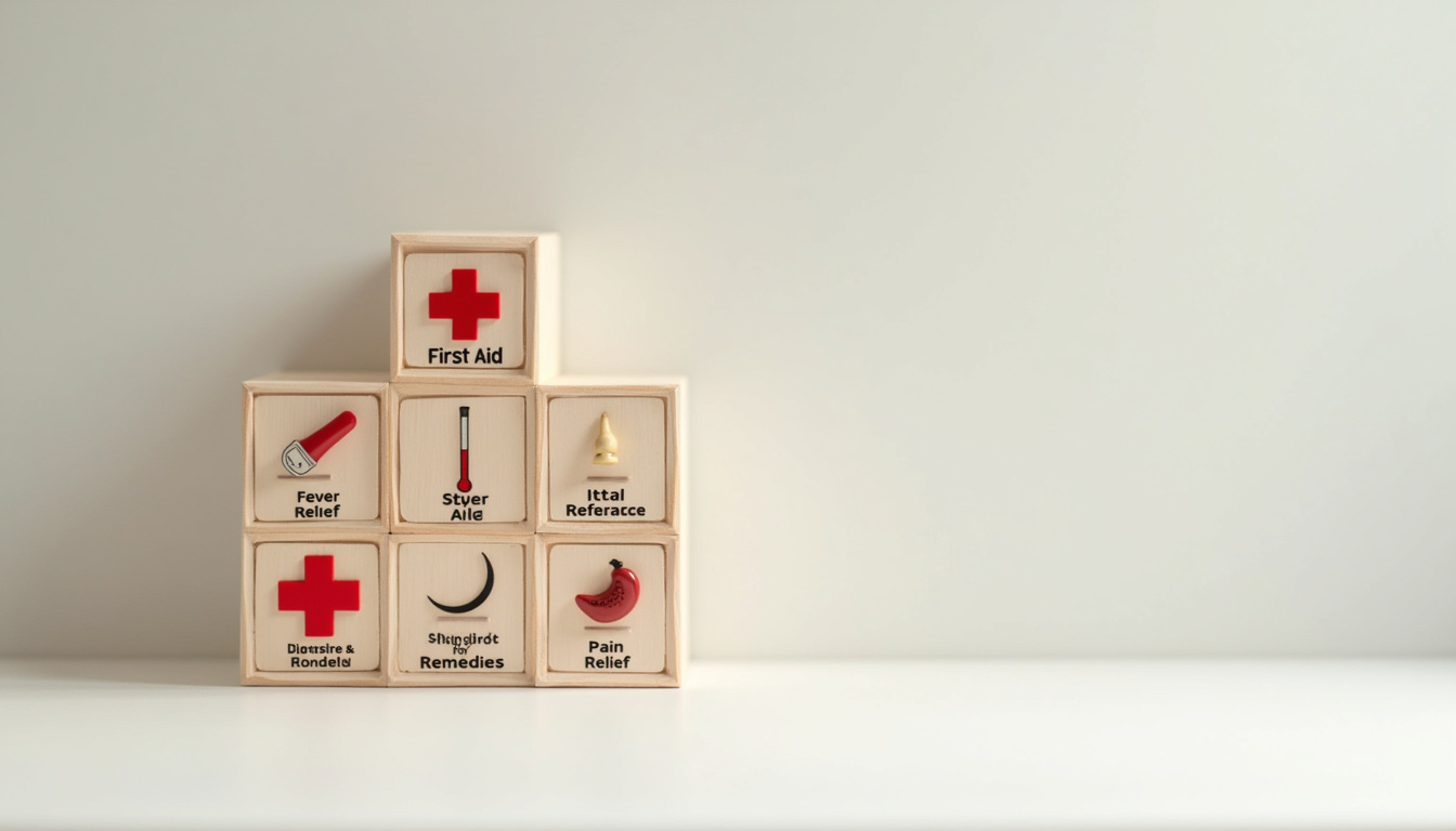 Tableau d'organisation d'une pharmacie familiale basé sur les catégories thérapeutiques
