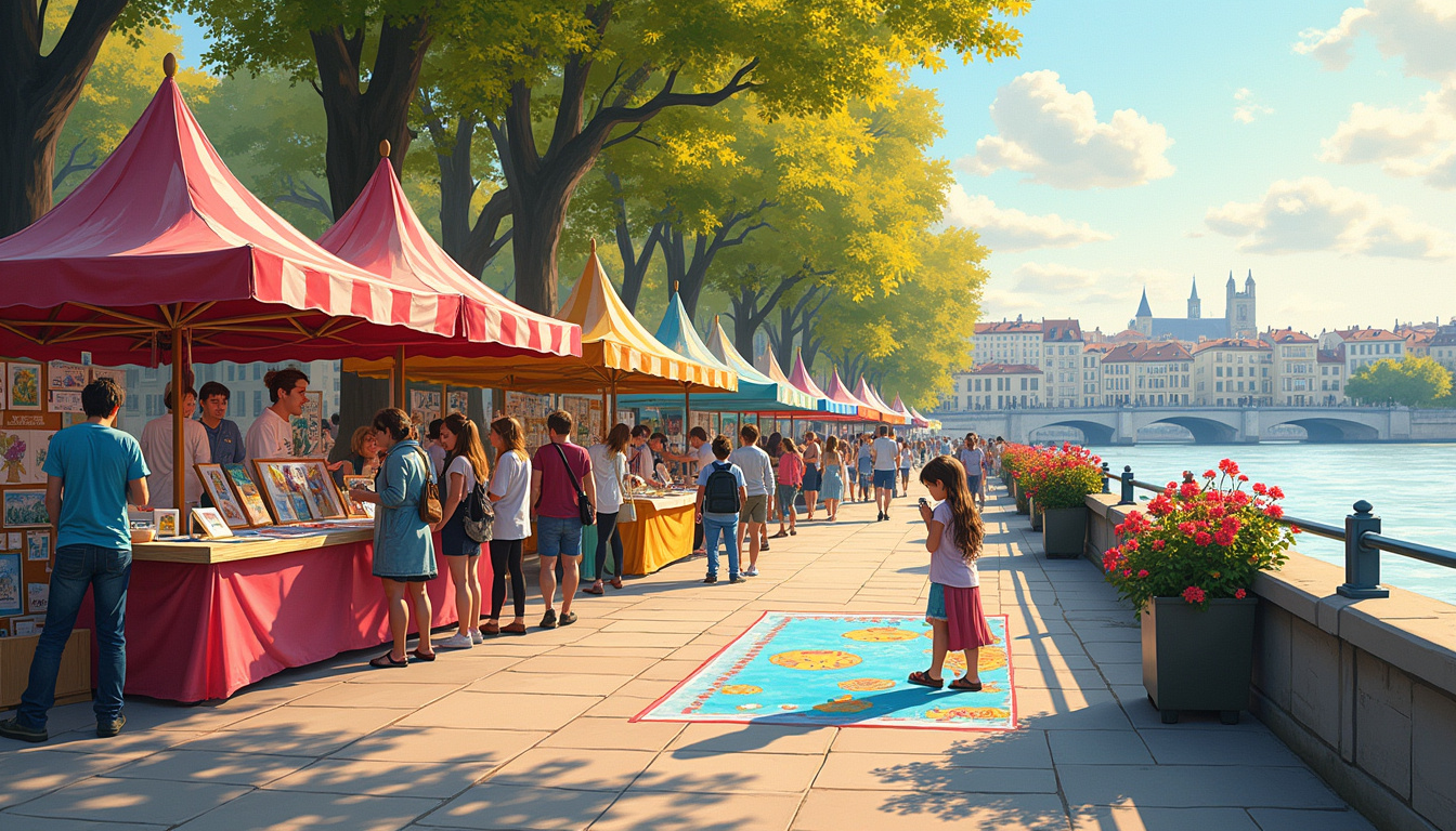 Festival IF Illustration à Lyon avec stands de créateurs et animations en plein air